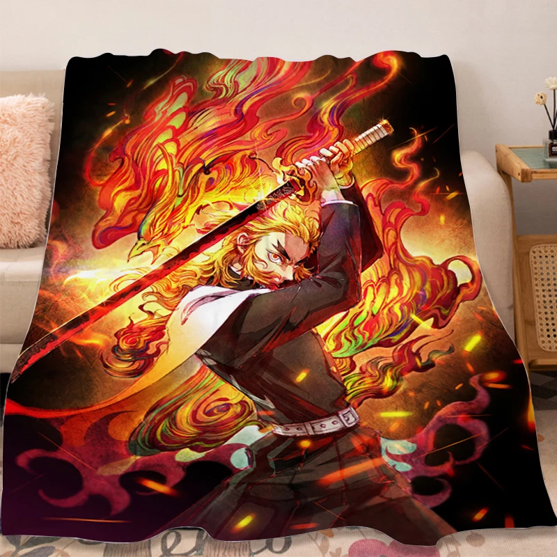 

Flannel Blanket A-Demon Slayers Sofa Winter Fluffy Soft Blankets Microfiber Bedding King Size Blanket Warm Bed Fleece Camping