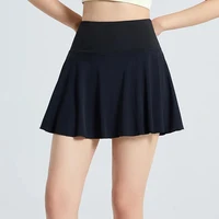 High Waist Pocket Yoga Skirts Women Summer Anti-Shine Quick Drying Running Fitness Shorts Skirt Woman Casual Thin Pleated Skirts 3