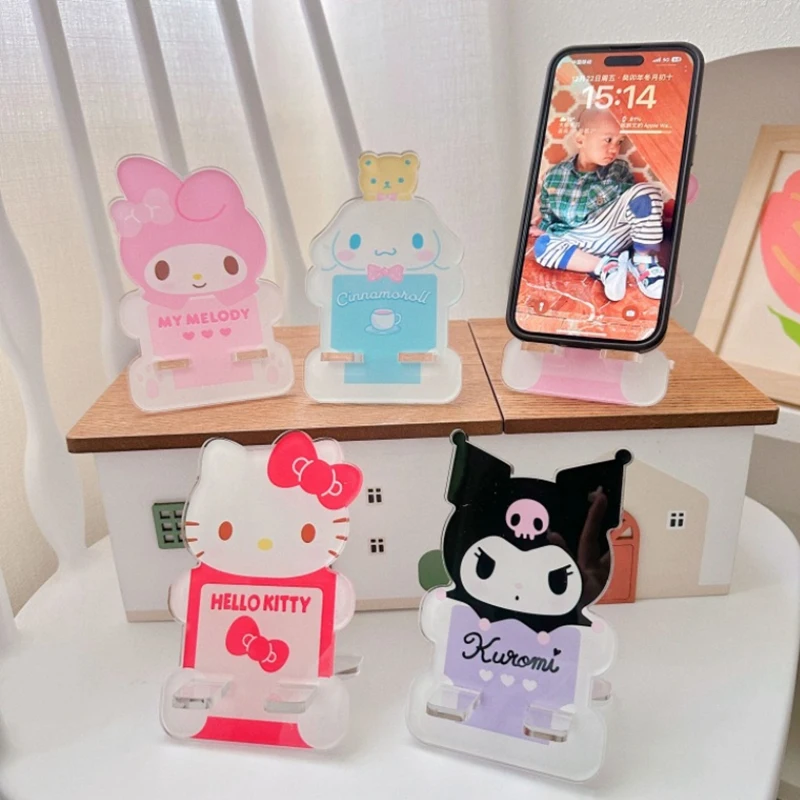 

Sanrio Kawaii Мультфильм персонажи телефон Поддержка Стенд девушка мультфильм творческий акриловый планшет стенд