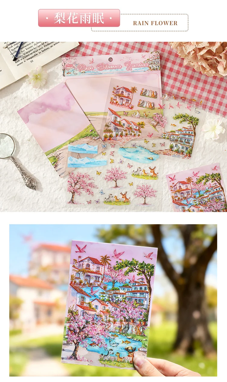 Kawaii Daily Office Routine 3D Four Seasons Landscape Sticker DIY Pocket Cabin Scene Weihnachtsgeschenke ﻿ ﻿ – Detail 11