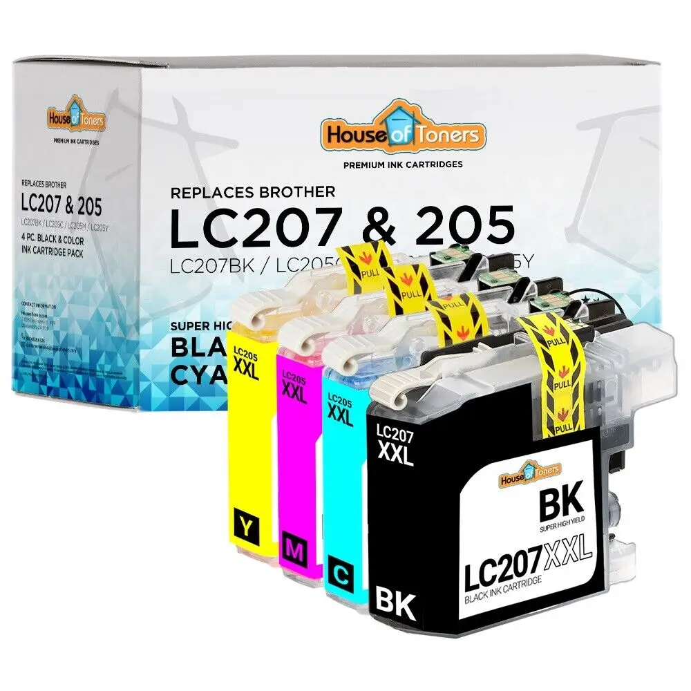 

4 pack LC 207 205 BCMY Ink Cartridges for Brother MFC-J4320DW J4420DW J4620DW