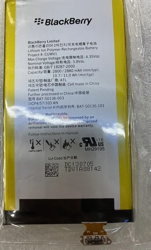 Per Blackberry Bat-50136-003 Batteria Per Cellulare Z30 Cuwv1