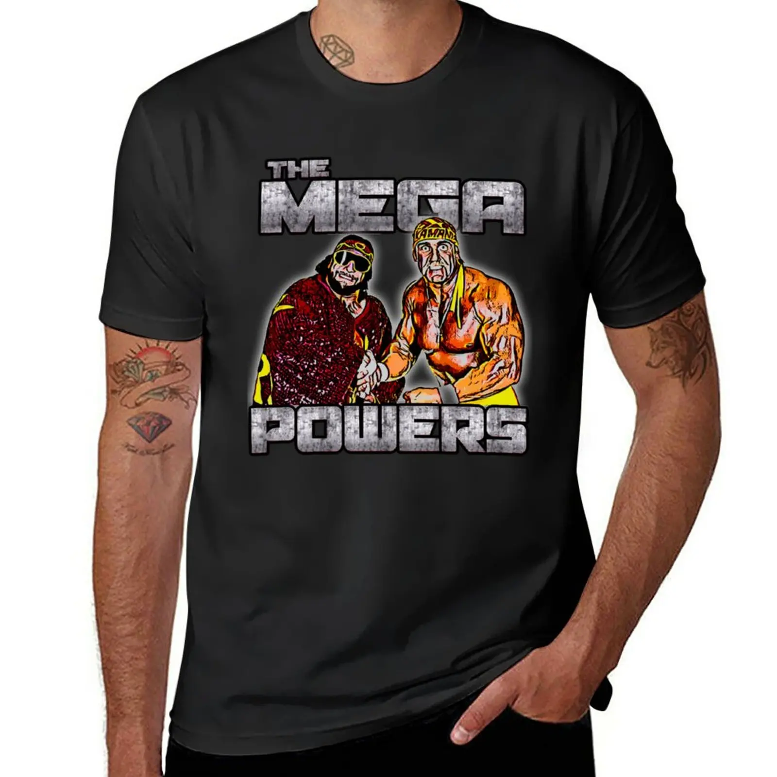 Novità The Mega Powers The Mega Powers T-Shirt T-Shirt T-Shirt Corta Da Uomo A Maniche Corte