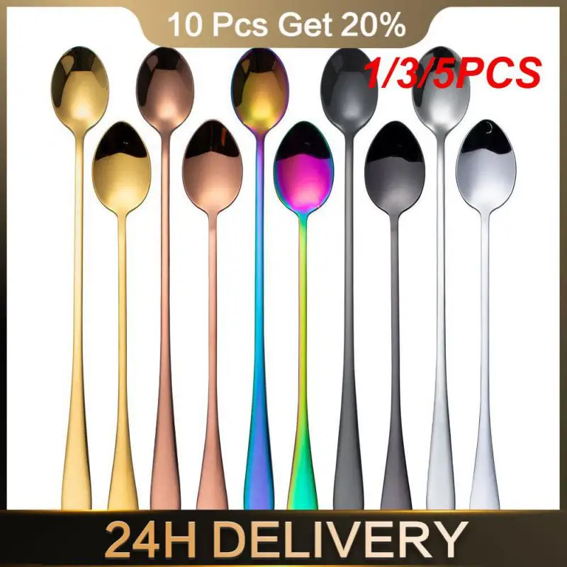 

1/3/5PCS Coffee Spoon Easy To Clean Stainless Steel Material Teaspoon Golden Spoon Durable Cloth Wheel Light (mirror Polishing)