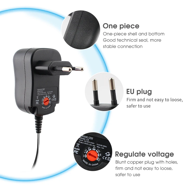 adaptador de alimentacao ajustavel dc led fonte alimentacao ac universal carregador ue eua transformador 03