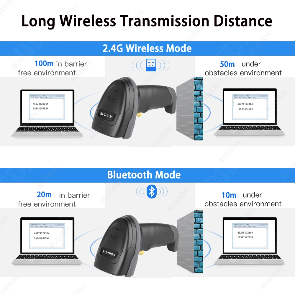 Bar code Scanner Bluetooth QR Code Reader 2D Scan Bar code Reading BT Wireless 2d Barcode Scanner Handheld Datamatrix qr