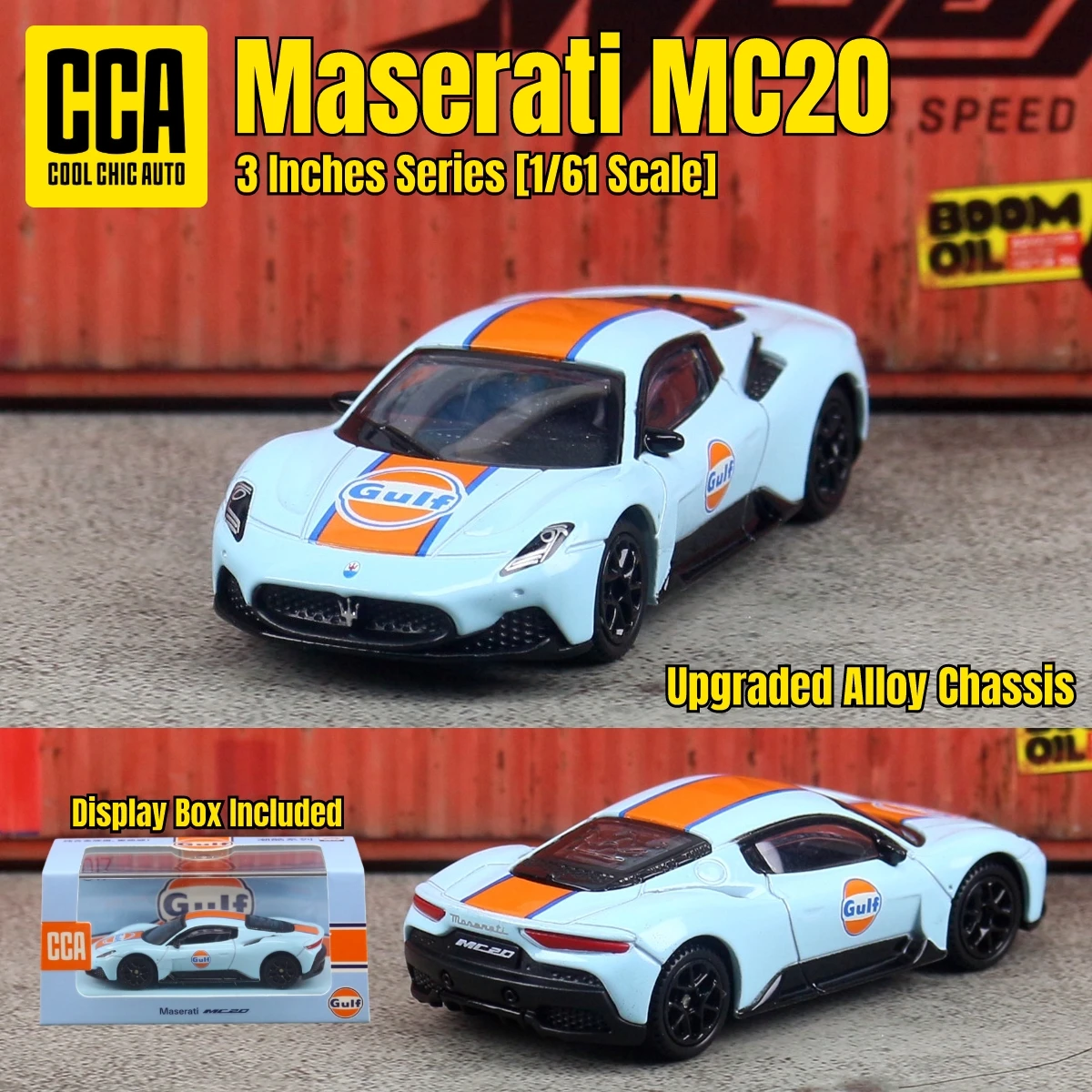 CCA 1/61 Maserati MC20 Super Sport 1:64 Miniatura de Carro em Metal Fundido com Caixa de Exibição Rodas Livres Colecionável Presente para Crianças