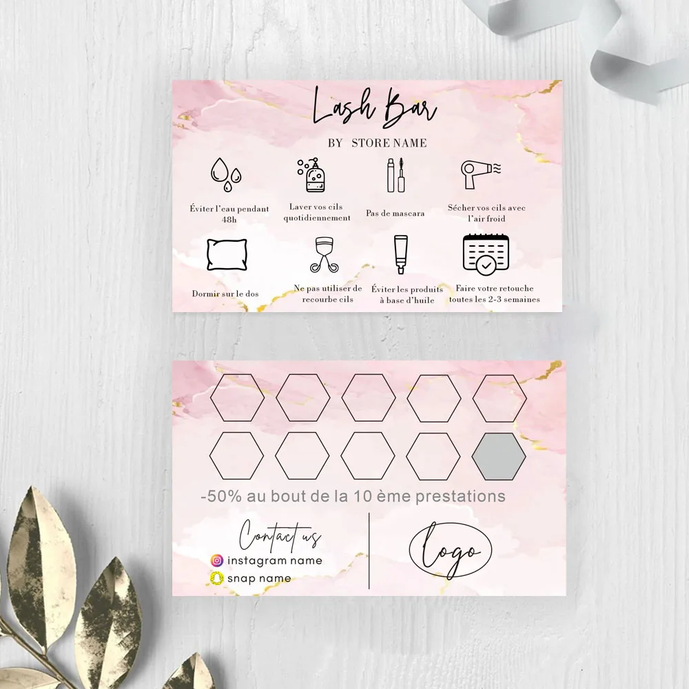 Laser Hair Removal Aftercare Card business Card Printable Beauty Care Instructions 200/500/1000