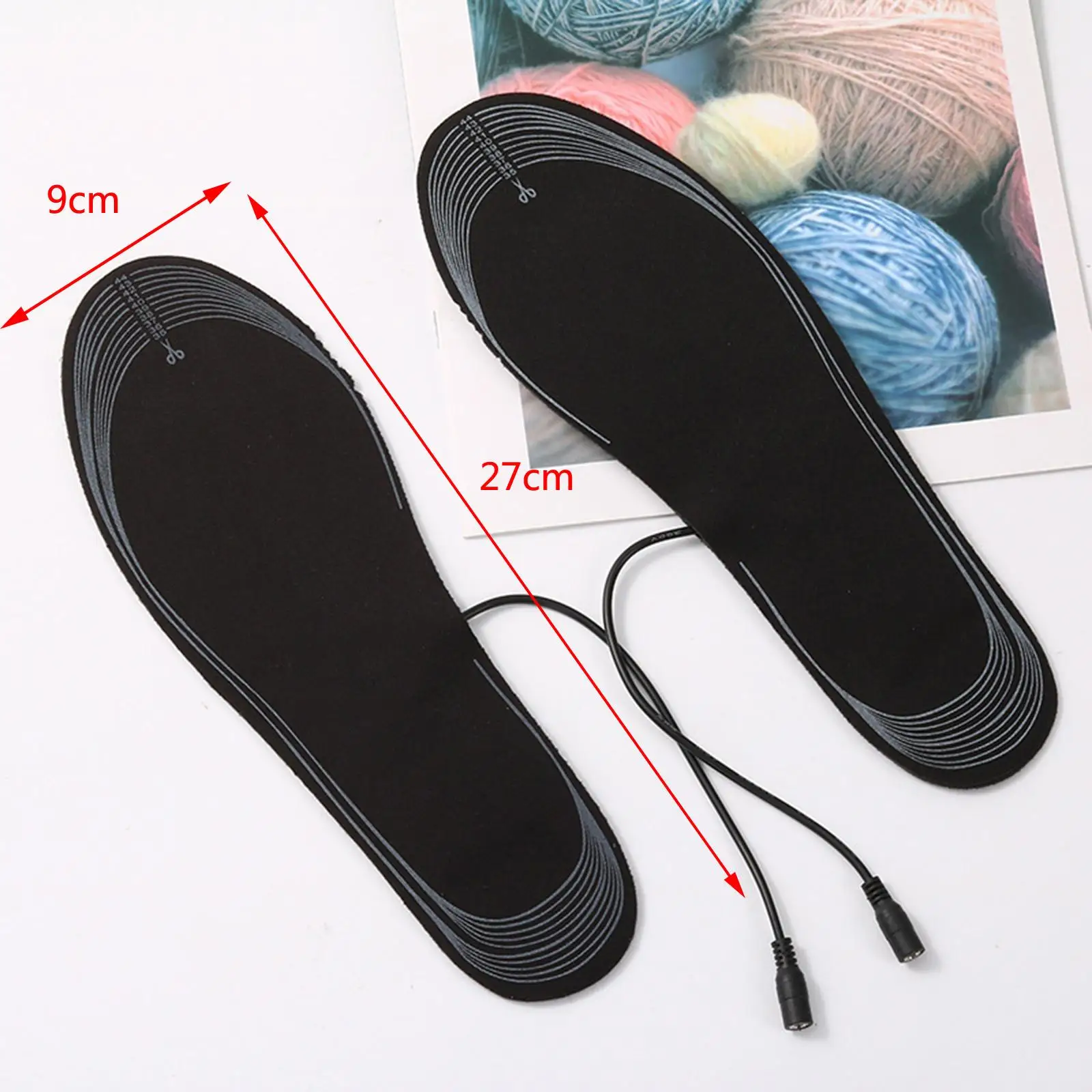 USB Electric Heated Shoe Insoles Free to Cut Foot Warmers Washable Heat