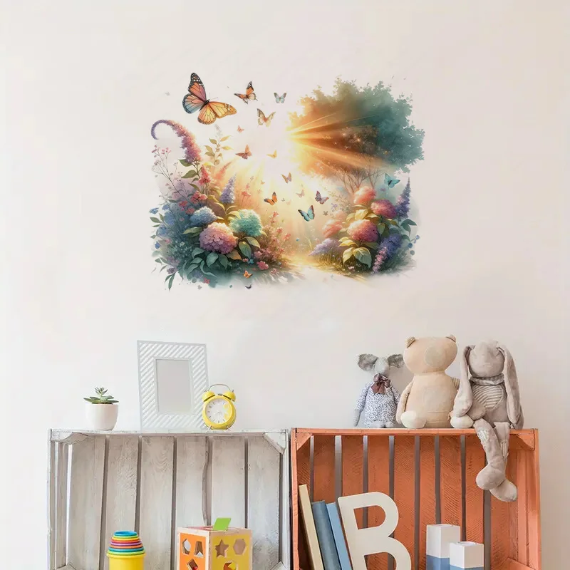 Garden Butterfly Wall Stickers, Toilet Seat Stickers, Bedroom Entrance Living Room Porch Home Decoration Wall Stickers