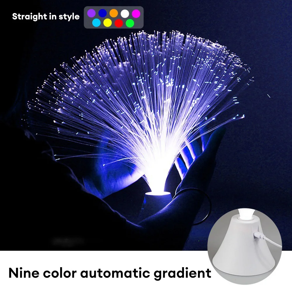 Multicolor Fiber Optic Lamp USB Charging Night Light LED Luminous Desktop Light for Bedroom Led Decorative Atmosphere Table Lamp fiber optic lamp led ambient light