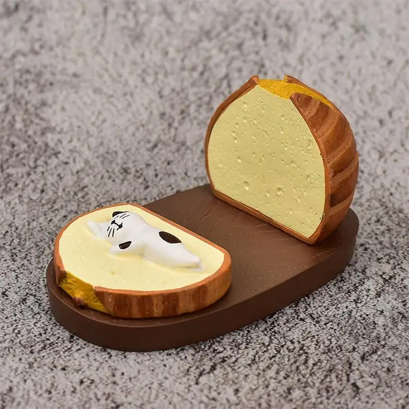 Giappone Cute Kawaii Cartoon Maneki Neko Calico Toast Pane Prenotazione Cat Phone Stand Tablet Holder Figure Decorazione Del Desktop