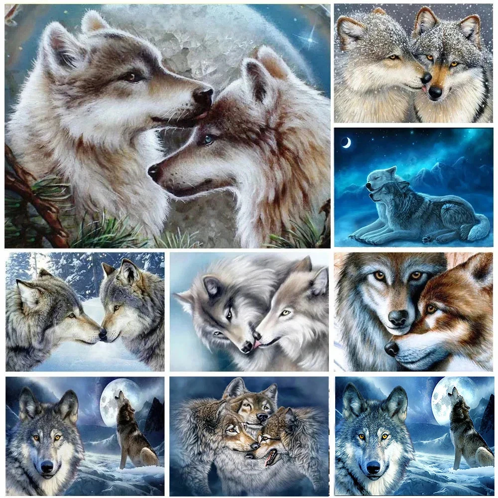 Full Dill Square Wolf Diamond Painting Picture Of Rhinestone 5D DIY Diamond  Embroidery Mosaic Animal Home Decor Gift - AliExpress