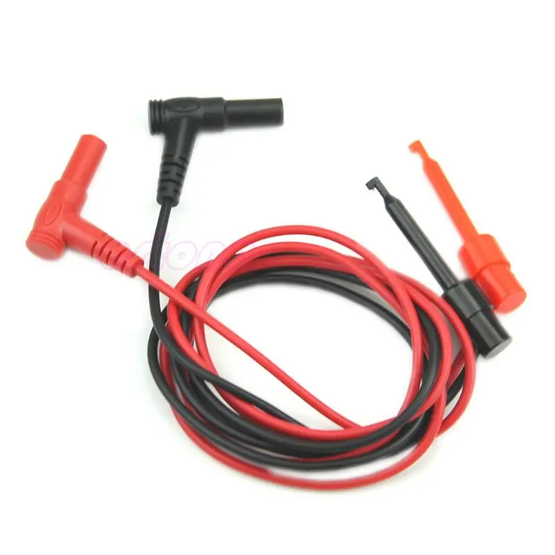 

New 1Pair Banana Plug To Test Hook Clip Probe Cable Multimeter Test Equipment Dropship