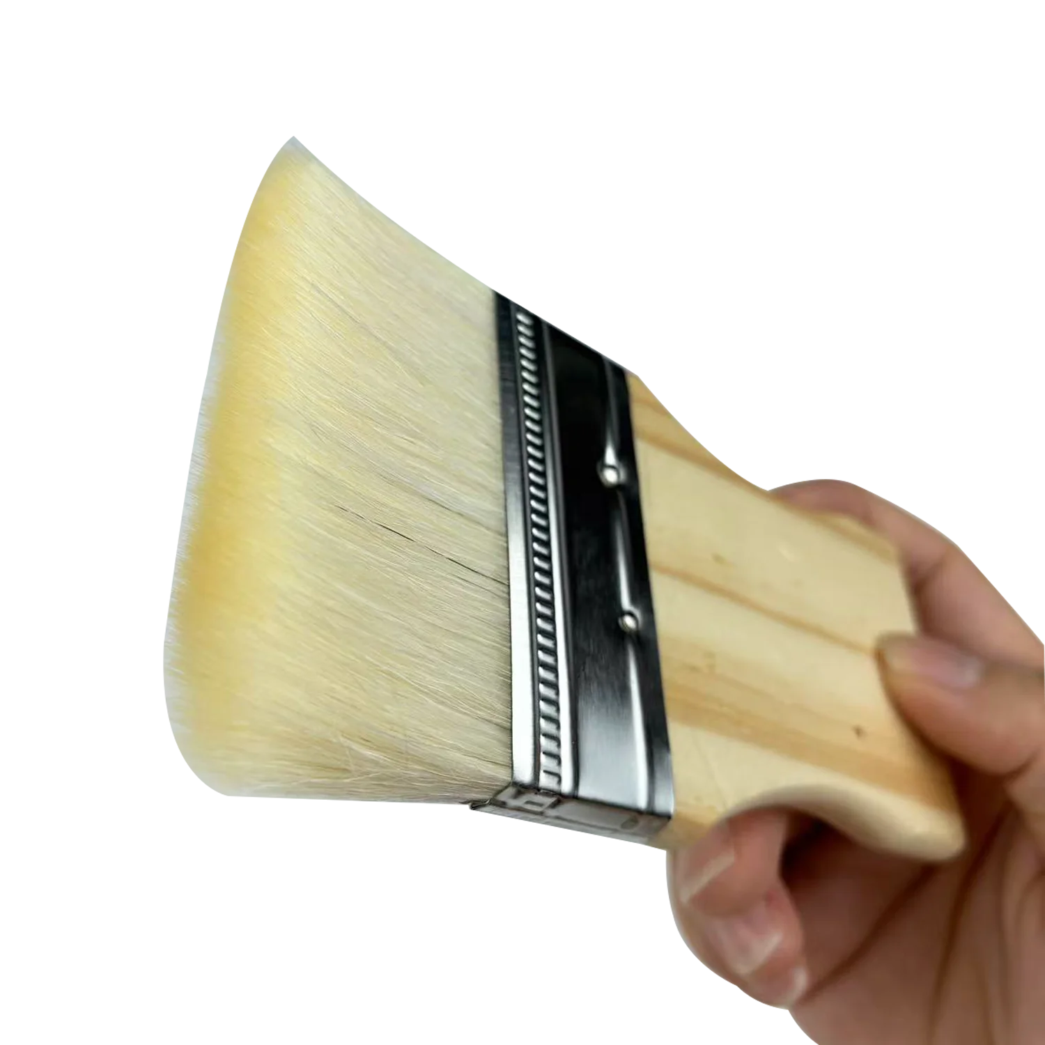 고품질 양모 평붓 3개 세트, 유화 및 아크릴 페인팅용, 천연 나무 손잡이와 금속 페룰 포함