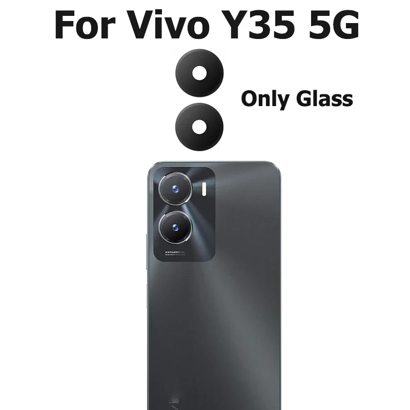 

New For Vivo Y35 5G Back Camera Glass Lens Cover With Glue Sticker Replacement