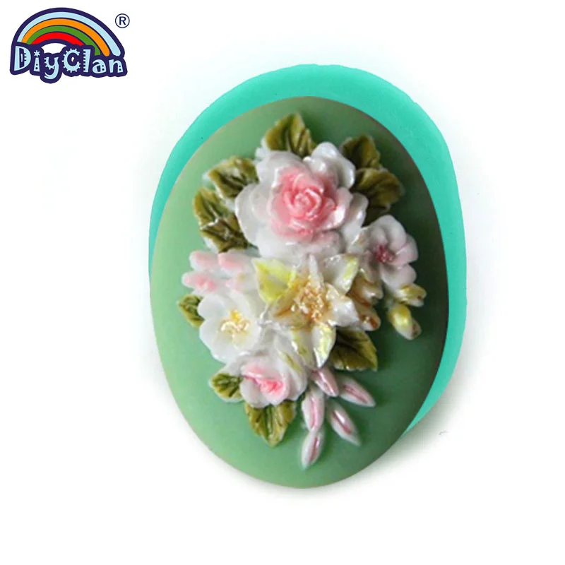 Neuartige Blumen-Silikonform für Fondant, Tassendekoration, Rosen-Harz, Polymer-Ton-Ornamente, Epoxid-Gießform, Gips, Mastix, Aroma-Bastelarbeiten – Detail 2