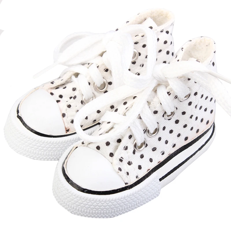 Canvas Doll Shoes For 1/3 BJD Doll Mini 7.5cm High-top Canvas Sneakers For Russian DIY,60cm Barbi Doll Best Gift