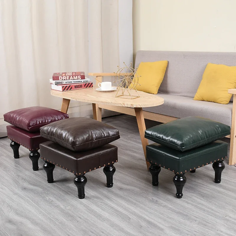 

European and American Style Leather Tea Table Sofa Stool