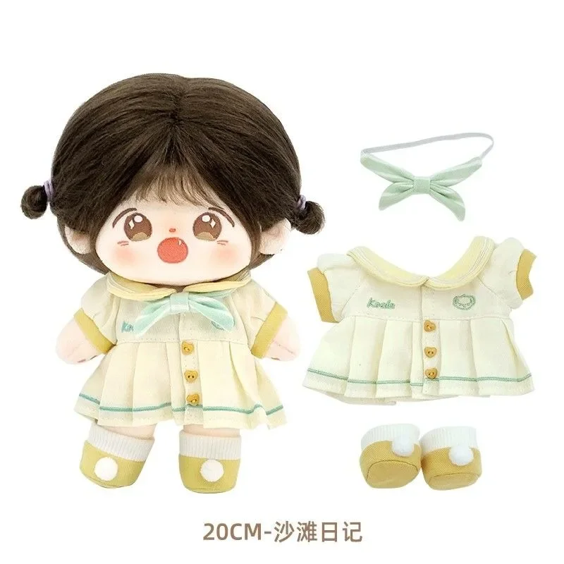 20cm Island Diary Cute Sweet Summer Sailor Suit Clothes Bowknot Dress Girl Plush Doll Outfit Costume Cosplay Kawaii Gift 4