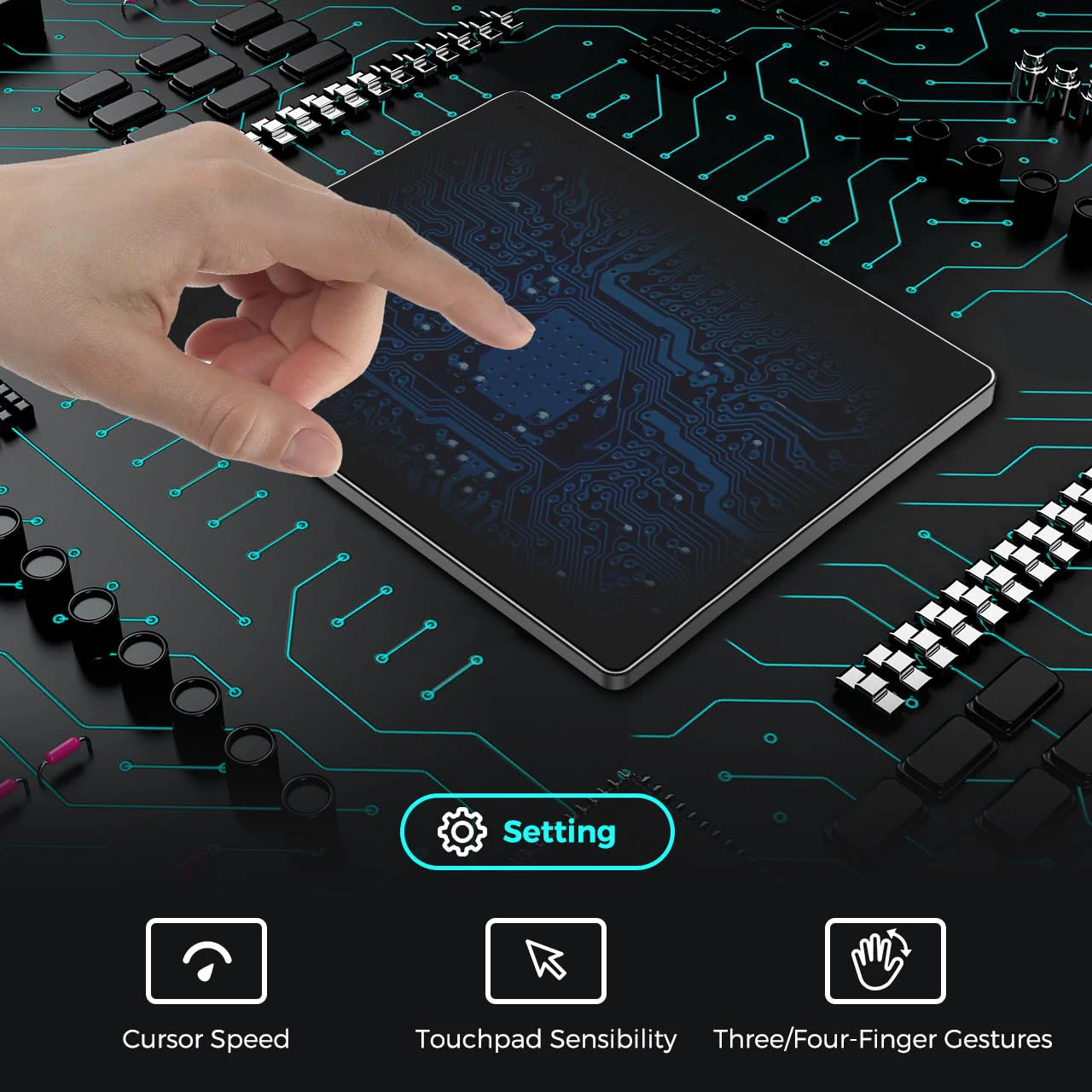 Trackpad: Wired, USB-C, Aluminum Mouse Pad Works with Windows 10/11 wired trackpad