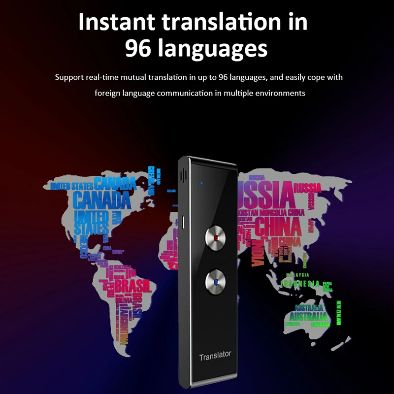 T8+ Voice Translator Bluetooth 96 Languages Long Standby Time Available Traveling Abroad APP Photo Translation