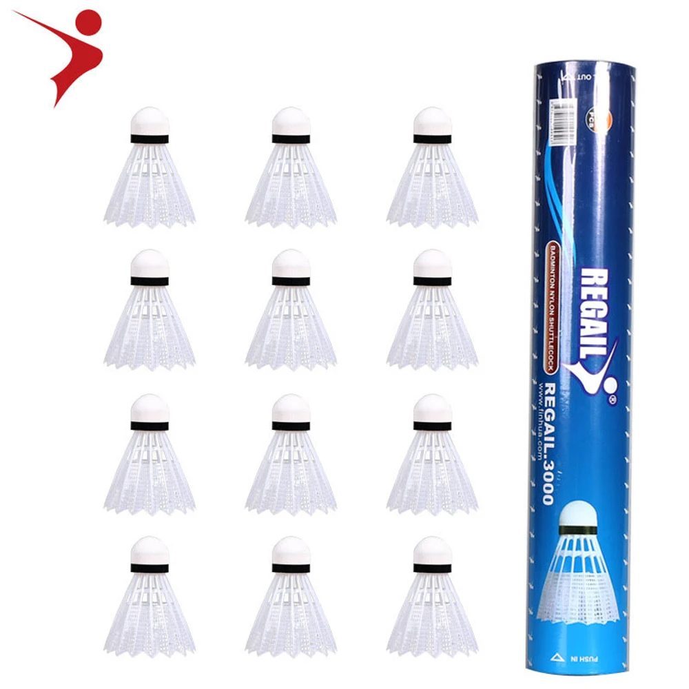 Imitation Nylon Feather Badminton Plastic Birdies Ball Set 12Pcs Shuttlecock for Indoors Outdoors Sports Activities/Training