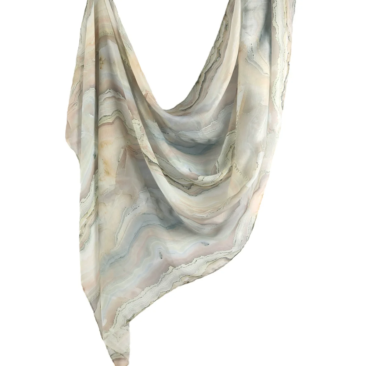 Muslim Headwear Head Scarf Hijab Headscarf Female Head Wraps Agate Stone Print Modal Hijabs for Women Muslim Fashion