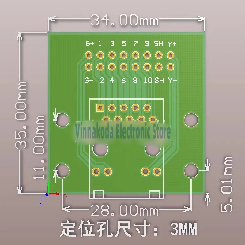 RJ45 Network port with transformer adapter board Gigabit network port adapter 10P network crystal socket PCB