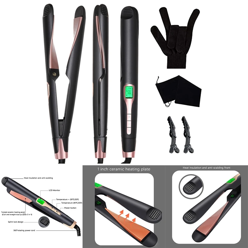 

2 в 1, выпрямитель для волос с керамической пластиной