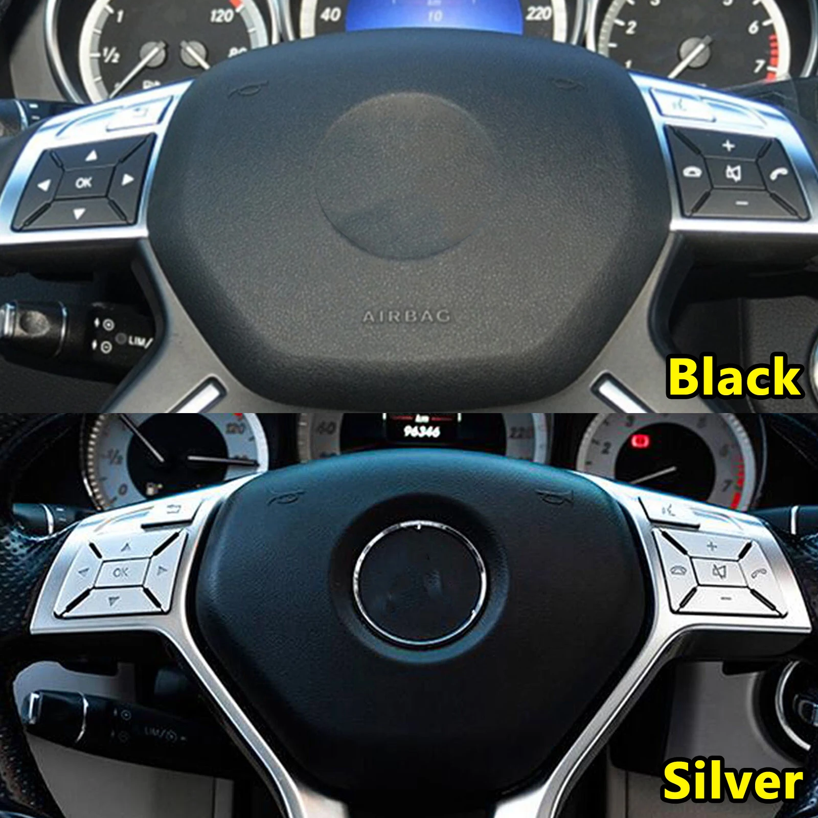 Steering Wheel Switch Button Kits Trim Cover Sticker Car Accessories For Mercedes-Benz CLA GLA 2014 2015 E Class W212 2010-2014