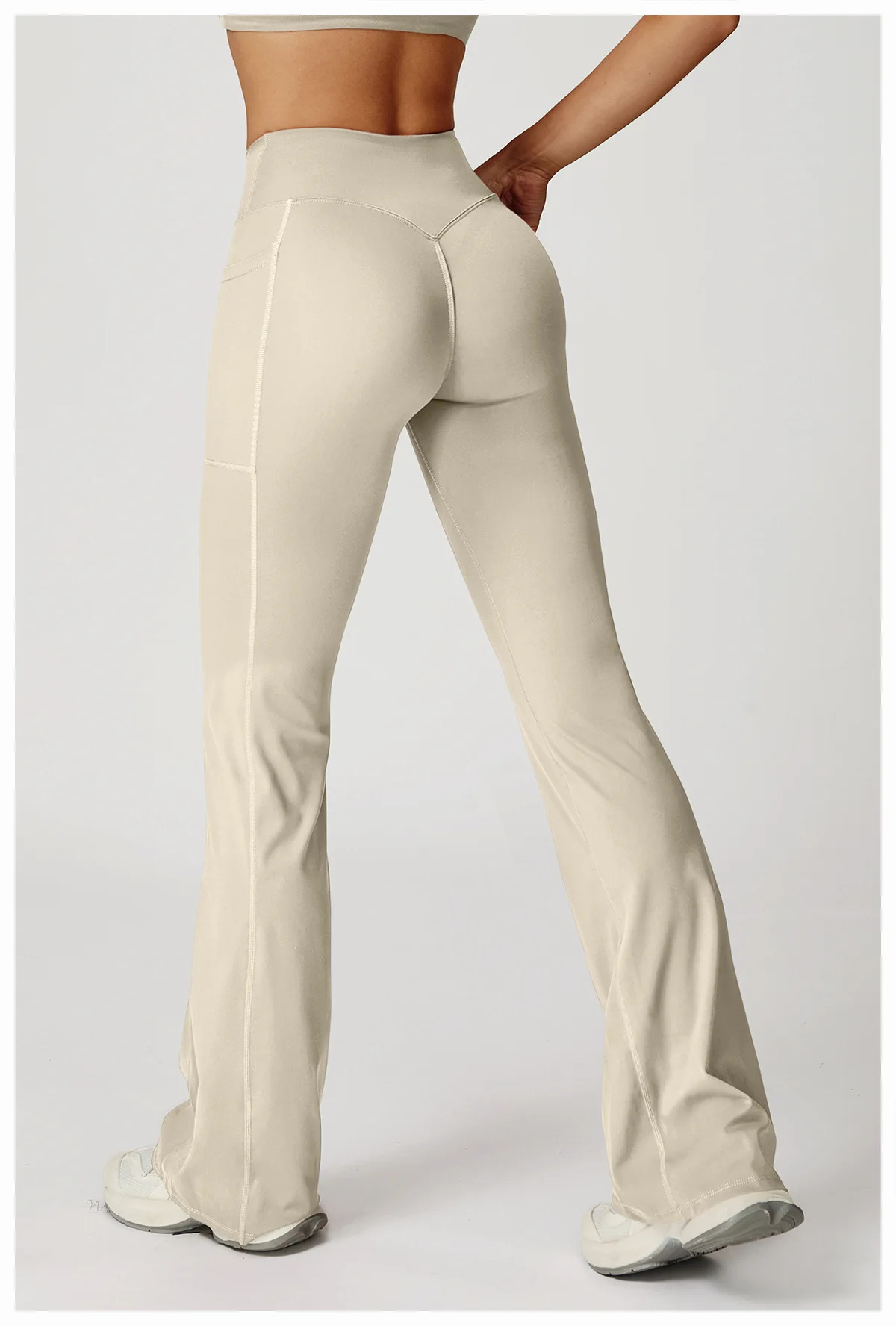 Pantalon Yoga Évasé Taille Haute Femme