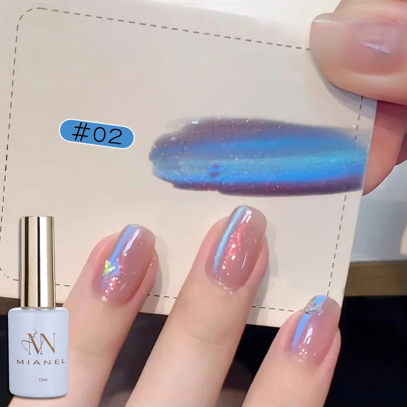 12ML Strobe Green Cat Eye Magnetic Gel Polish - Summer Nail Collection
