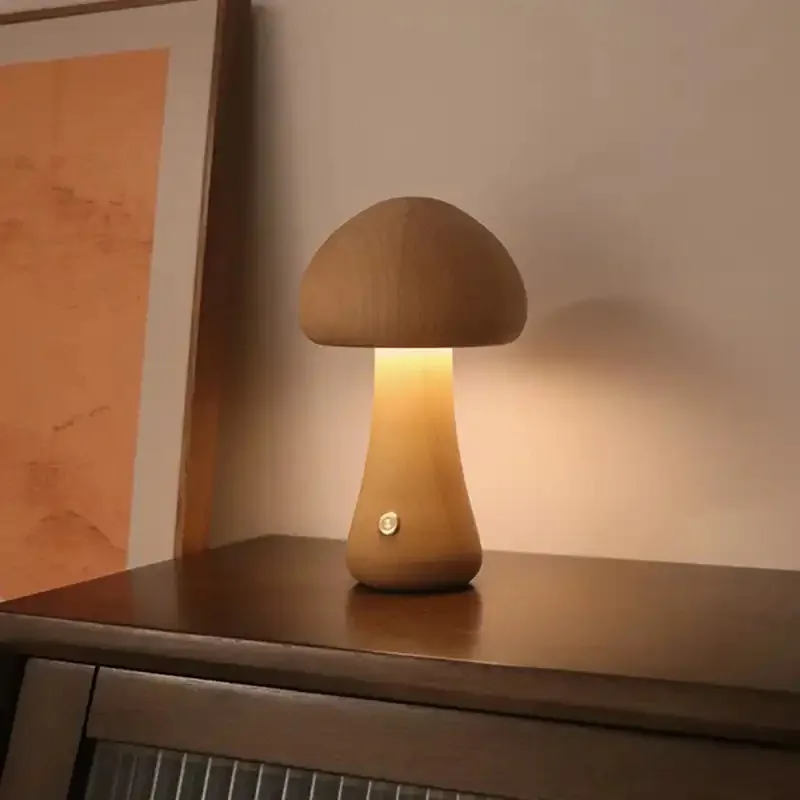 Led Mushroom Table Lamp for Bedroom Bedside Living Room Decor Night Lights Minimalist Desk Lights USB Rechargeable Night Lamp 2