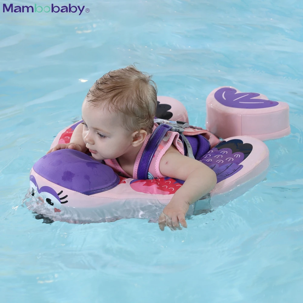 Mambobaby Baby Float Swimming Ring With Roof Infant Waist Floater Non