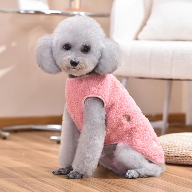 Embroidered Bear Puppy Autumn Clothes Pink Khaki Cute Pet Vest Apparel Chihuahua Small Medium Breeds Puppy 2024 Bulldog Outfit 3