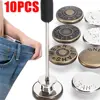 10Pcs Metal Jeans Buttons 17mm Replacement No-Sewing Screw Button Repair Kit Nailless Removable Jean Buckles Clothing Pants Pins 1