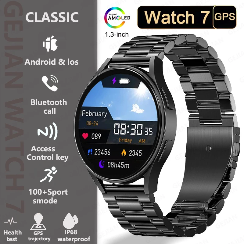 2025 New Men's Health Smart Watch GPS Blood Oxygen Blood Pressure Heart Rate Monitoring Bluetooth Call Women's Sports Smartwatch