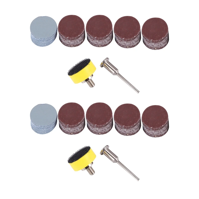 

200Pcs 25Mm 1 Inch Sander Disc Sanding Disk 100-3000 Grit Paper With 1Inch Abrasive Polish Pad Plate + 1/8 Inch Shank