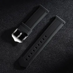 Premium Silicone Sport Watchband Replacement - Universal Strap - 20mm (Black)