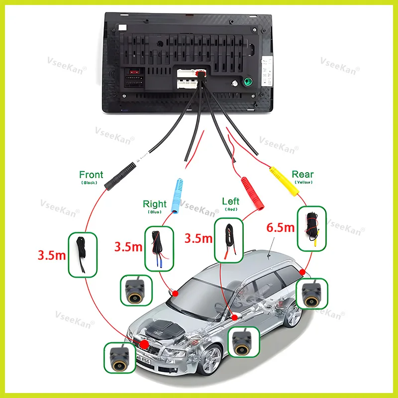 360 Car camera 8K 3D AHD1080P 720p Night Vision For android auto 360 panoramic system with camera dedicated hole opener
