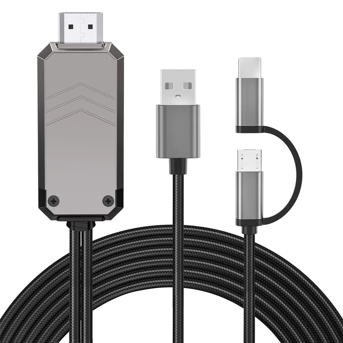 

Adapter Cable for Phone to TV, Type C/Micro-USB to HDMI-Compatible Adapter 1080P to HDMI-Compatible Converter
