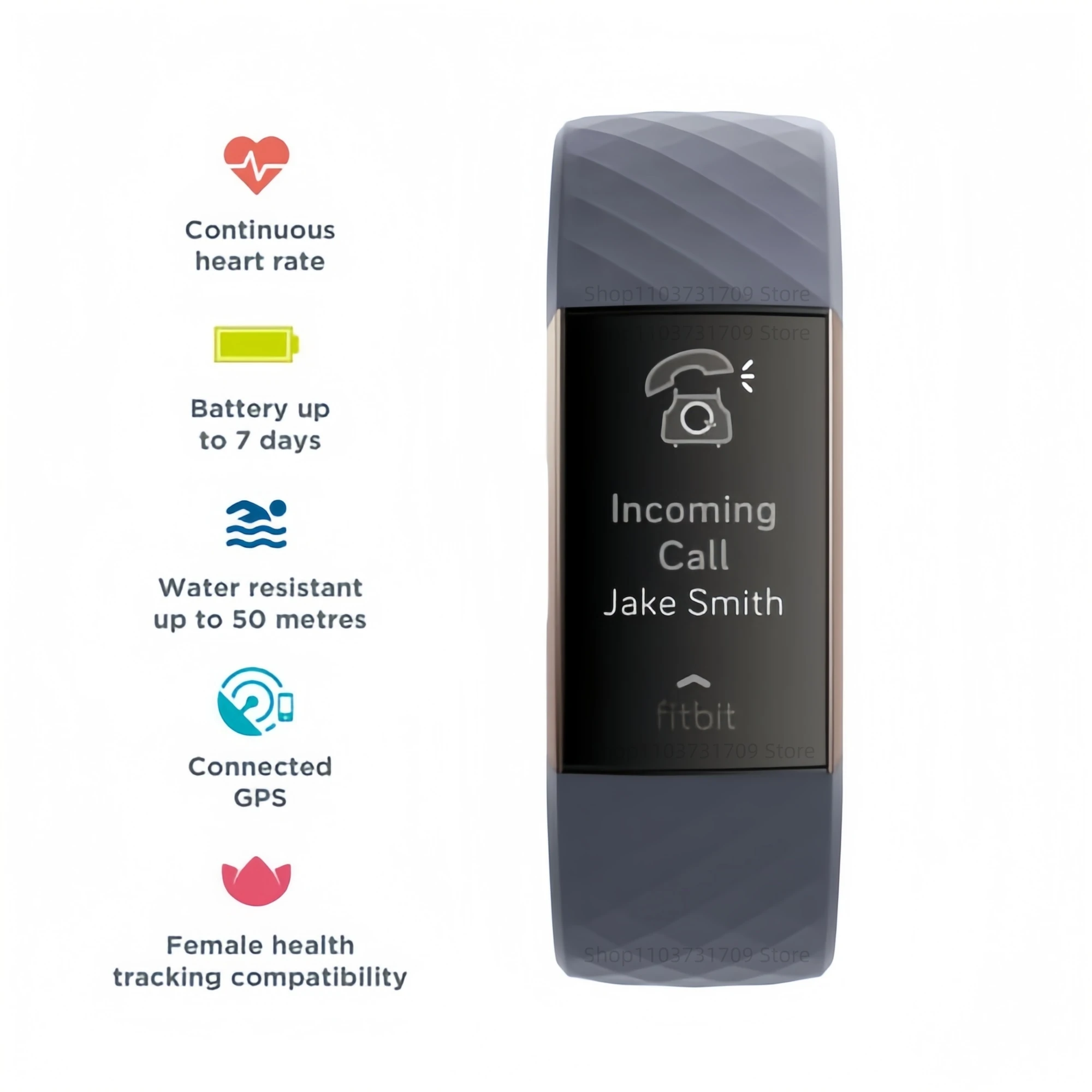 Fitbit Charge 3 Fitness Activity Tracker - Advanced Health & Fitness Tracker for Men & Women Heart Rate Monitor Exercise Tracker