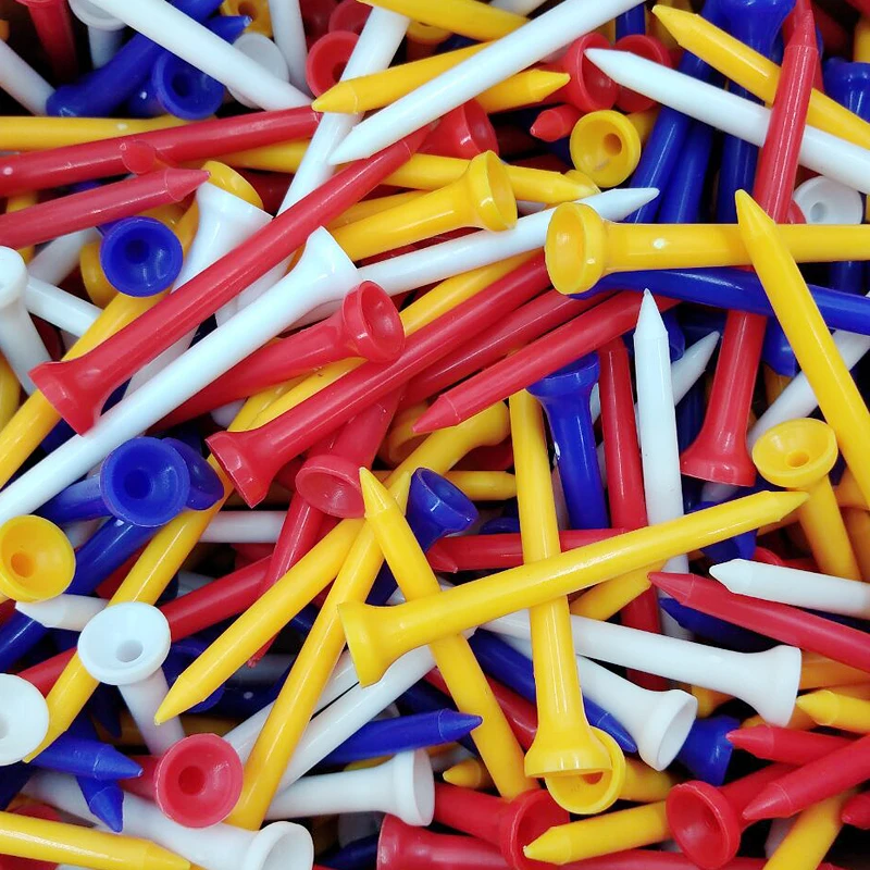 100 Pcs Golf Tees Cup-Shaped Plastic Durable Mixed Color Available In 4 Sizes Auxiliary Practice Golf Accessories Supplies