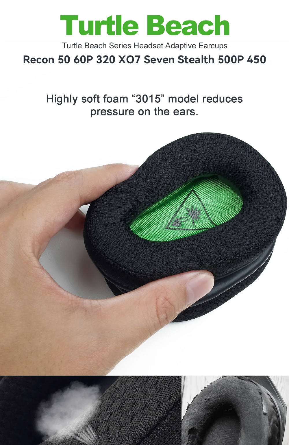 Earphone pads Turtle Beach 500P 450 50X PX4 Recon replacement Earpads Mesh cloth Memory Covers Sponge Soft Protein Accessories