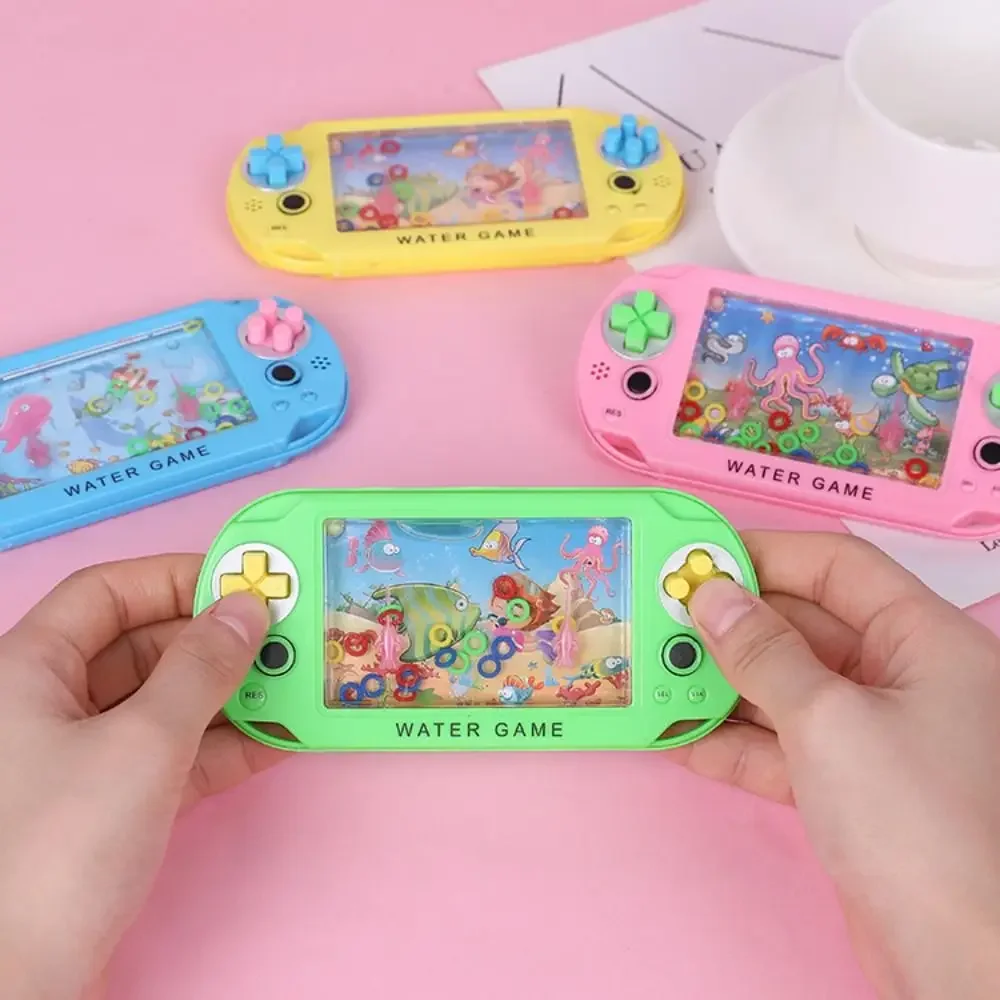 Retro Water Ring Game Machine Child Handheld Game Machine Water Circle Ring Toss Squeeze Toy Parent-Child Interactive Toys Parent Child Interactive Toy