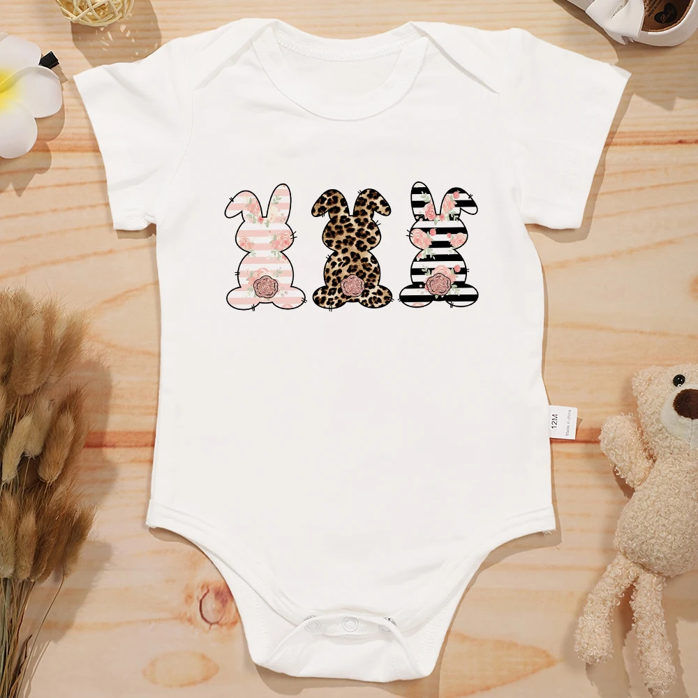 

0 to 24 Months Baby Girl Clothes Cute Cartoon Bunny Print Infant Onesie Summer Casual Streetwear Newborn Boy Bodysuit Cotton