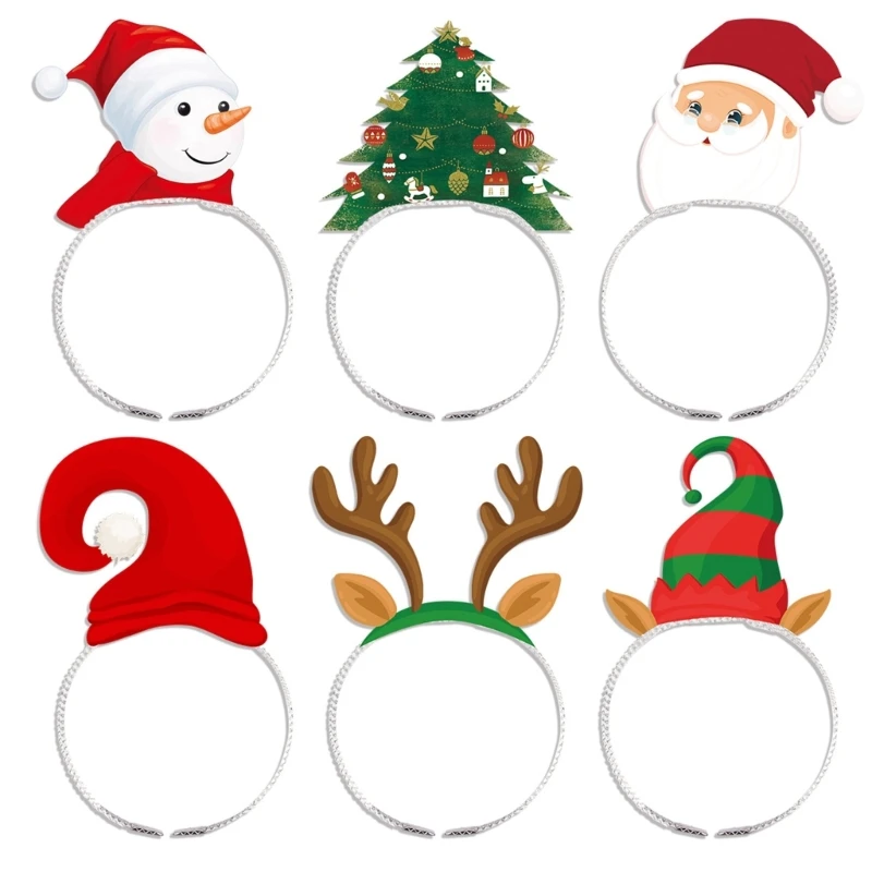 

6PCS Party Props Headband Christmas Eve Head Accessories Adult Festive Headwear