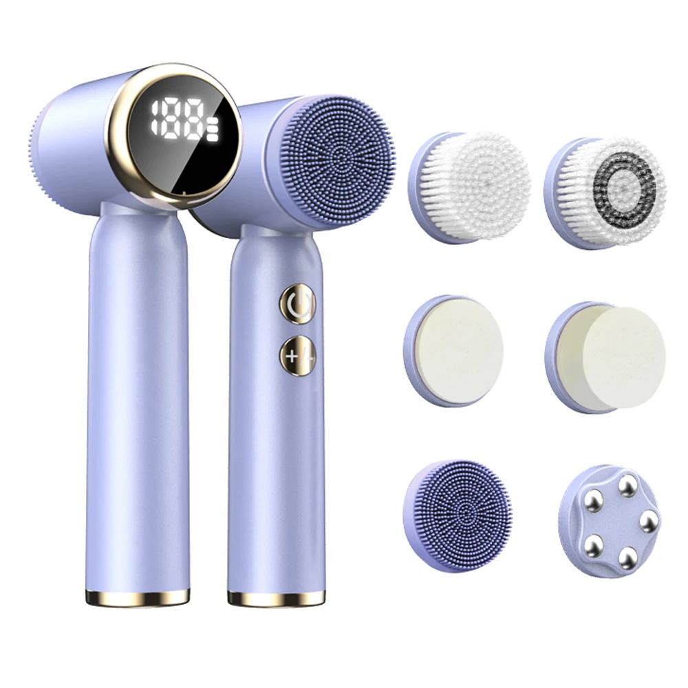 Silicone facial cleansing brush waterproof face cleaner blackhead removal acne pore clean skin rejuvenation beauty care machine facial cleansing brush set