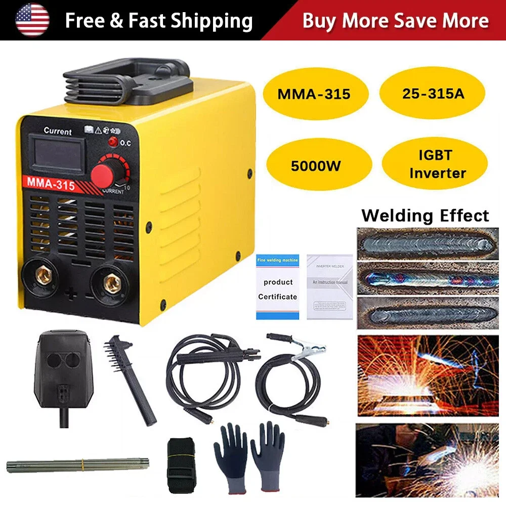 Portable Welder Electric Welder Mini Welder 110V 300A Mini IGBT ARC Welding Machine Adjustable Inverter DC MMA Electric Welder Stick With Overcurrent Protections Power Tool